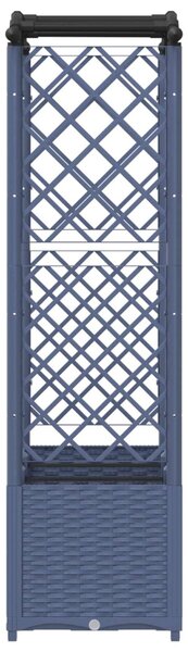 Magasított Ágy Trellis-szel és Tetővel Szürke 164 x 40 x 138 cm