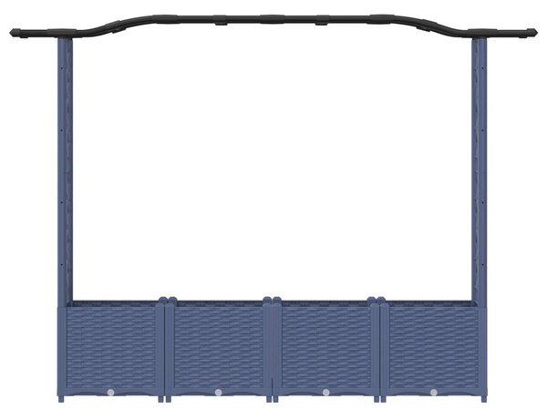 Magasított Ágy Trellis-szel és Tetővel Szürke 204 x 40 x 138 cm