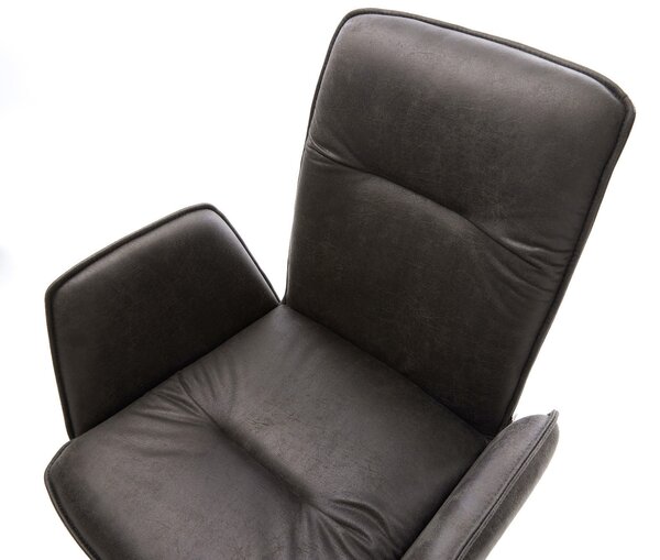 DELIFE Étkezőszék Vinja-Flex mikroszálas antracit vintage fa láb szögletes természetes