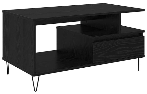 Dohányzóasztal fiókkal Fekete tölgy 90 x 49 x 45 cm Faanyag