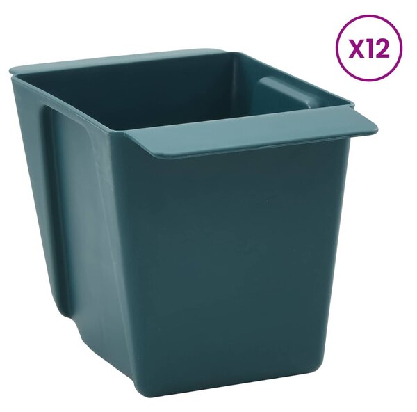 Virágboxok euro raklapokhoz 12 db Zöld 14 x 9 x 9,5 cm