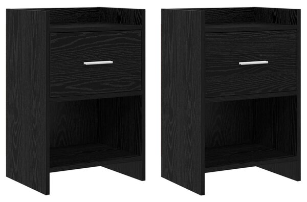 Éjjeliszekrények 2 pcs Fekete Tölgy 40 x 30 x 60 cm Szerelt Fa