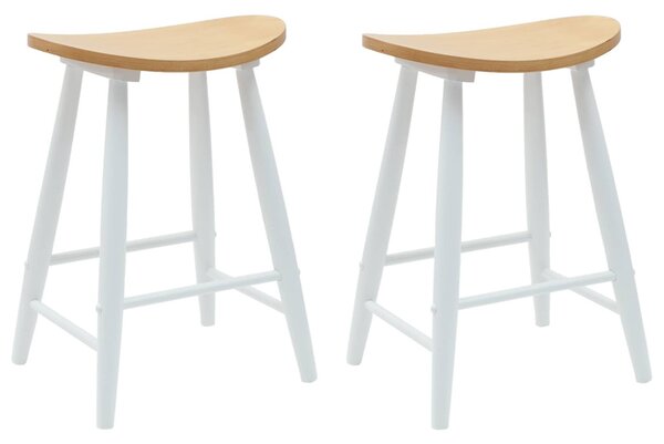 Étkező Székek 2 pcs Fehér 46 x 37 x 63 cm Tömör Gumi Fa