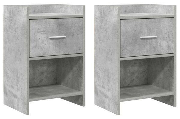 Éjjeliszekrények 2 pcs Betonszürke 40 x 30 x 60 cm Szerelt Fa
