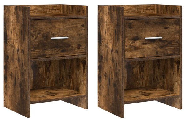 Éjjeliszekrények 2 pcs Füstös Tölgy 40 x 30 x 60 cm Szerelt Fa