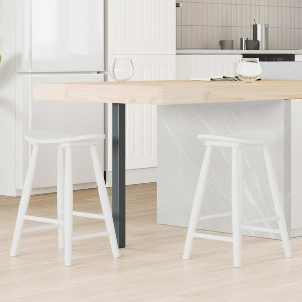 Étkező Székek 2 pcs Fehér 46 x 37 x 63 cm Tömör Gumi Fa
