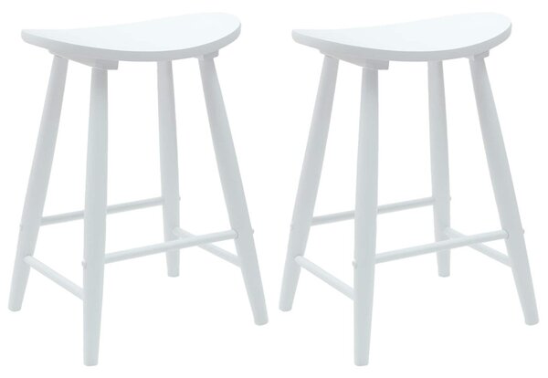 Étkező Székek 2 pcs Fehér 46 x 37 x 63 cm Tömör Gumi Fa