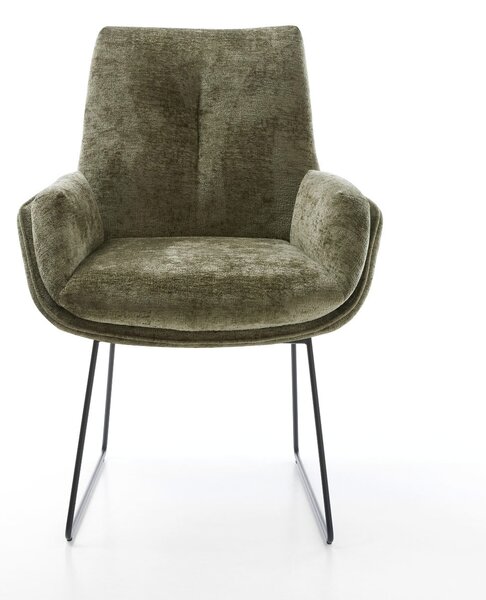 DELIFE Étkezőszék Clea-Flex mikroszálas oliva fekete vékony lábazattal