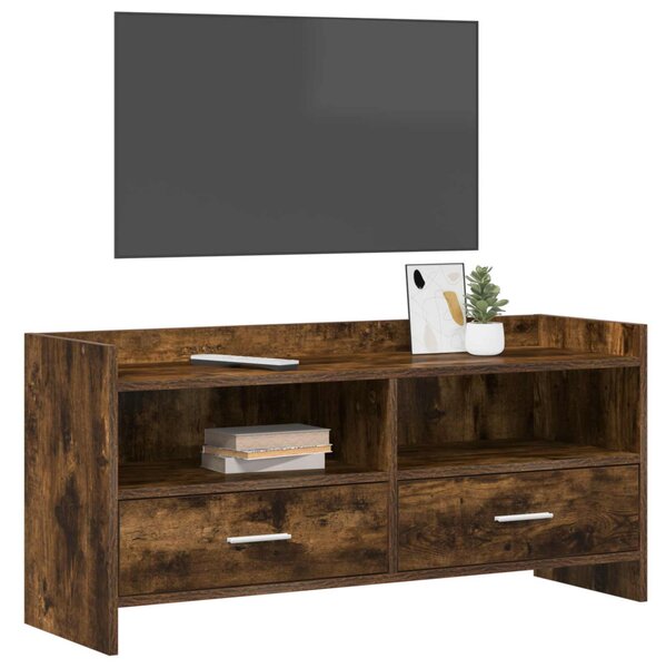 TV szekrény 100 x 33 x 47 cm Füstös Tölgy Szerelt Fa