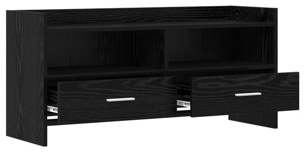 TV szekrény 100 x 33 x 47 cm Fekete Tölgy Szerelt Fa