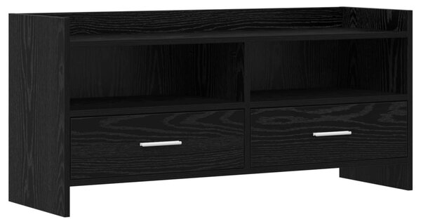 TV szekrény 100 x 33 x 47 cm Fekete Tölgy Szerelt Fa