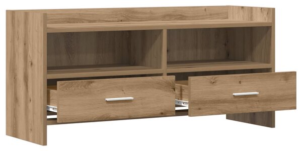 TV szekrény 100 x 33 x 47 cm Kézműves Tölgy Szerelt Fa