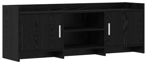 TV szekrény 130 x 33 x 47 cm Fekete Tölgy Szerelt Fa