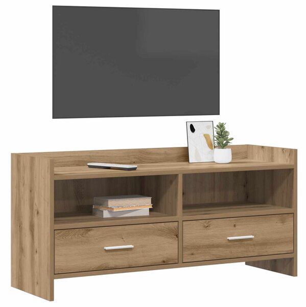 TV szekrény 100 x 33 x 47 cm Kézműves Tölgy Szerelt Fa