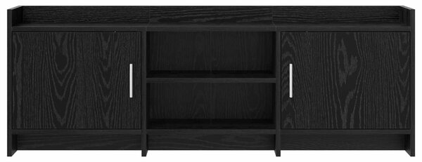 TV szekrény 130 x 33 x 47 cm Fekete Tölgy Szerelt Fa