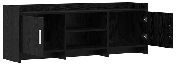 TV szekrény 130 x 33 x 47 cm Fekete Tölgy Szerelt Fa