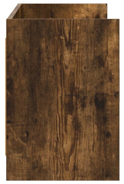 TV szekrény 130 x 33 x 47 cm Füstös Tölgy Szerelt Fa