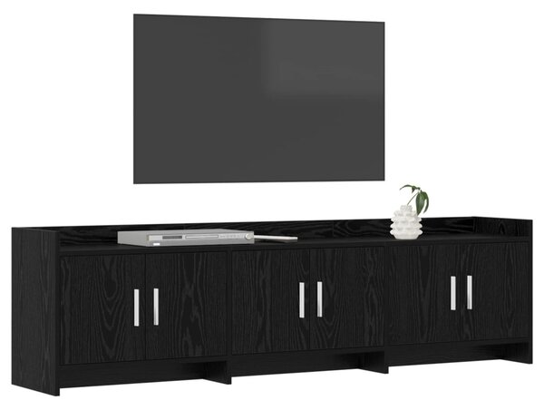TV szekrény 168 x 33 x 47 cm Fekete Tölgy Szerelt Fa