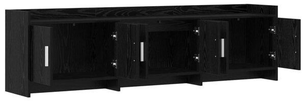 TV szekrény 168 x 33 x 47 cm Fekete Tölgy Szerelt Fa