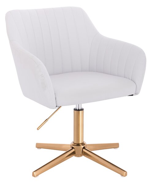 HC190CROSS Fehér Modern Műbőr Szék Arany lábbal