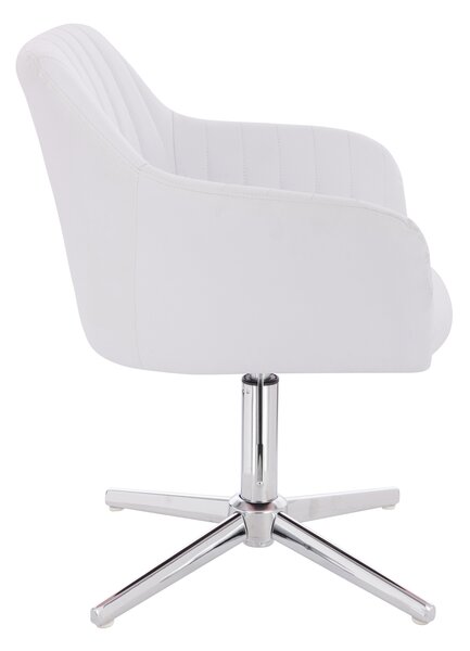 HC190CROSS Fehér Modern Műbőr Szék Krómozott lábbal