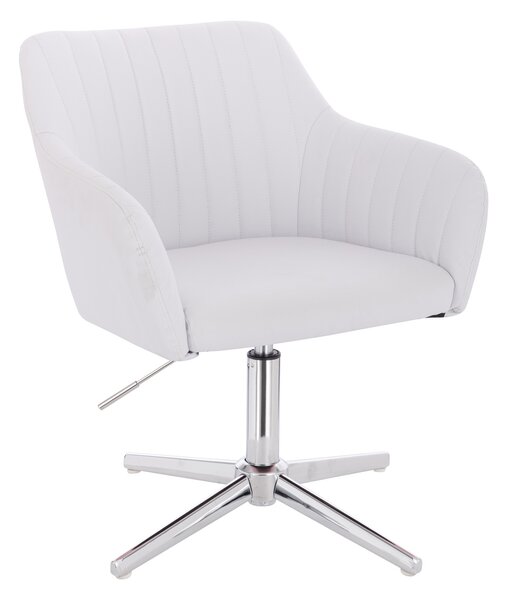 HC190CROSS Fehér Modern Műbőr Szék Krómozott lábbal
