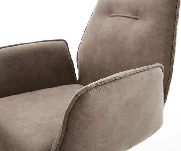 DELIFE Étkezőszék Zoa-Flex mikroszálas taupe vintage étkezőszék lapos rozsdamentes acél zsákrugós