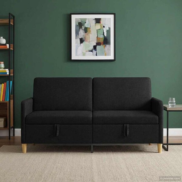 Tárolós Kanapé Fekete 172 x 78 x 87 cm Poliészter