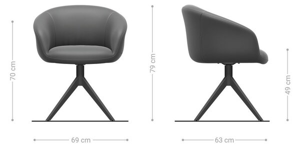 DELIFE Étkezőszék Vinka-Flex karfás bouclé ezüstszürke kereszt láb széles fekete 360° forgatható zsákrugós