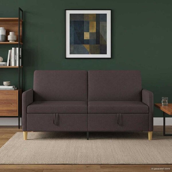 Tárolós Kanapé Sötét Barna 172 x 78 x 87 cm Poliészter