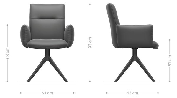 DELIFE Étkezőszék Jova-Flex karfás mikroszálas ezüstszürke kereszt láb széles titán effekt felület 360° forgatható zsákrugós