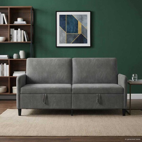 Tárolós Kanapé Sötétszürke 172 x 78 x 87 cm Poliészter