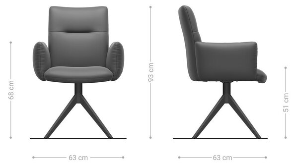 DELIFE Étkezőszék Jova-Flex karfás bouclé fehér kereszt láb széles titán effekt felület 360° forgatható zsákrugós