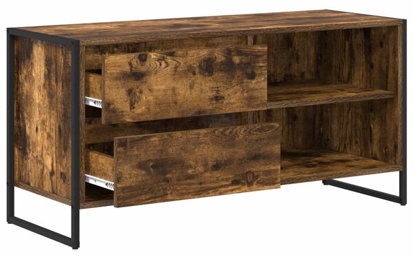 TV szekrény fiókkal Füstös tölgy 100 x 36 x 49,5 cm Faanyag
