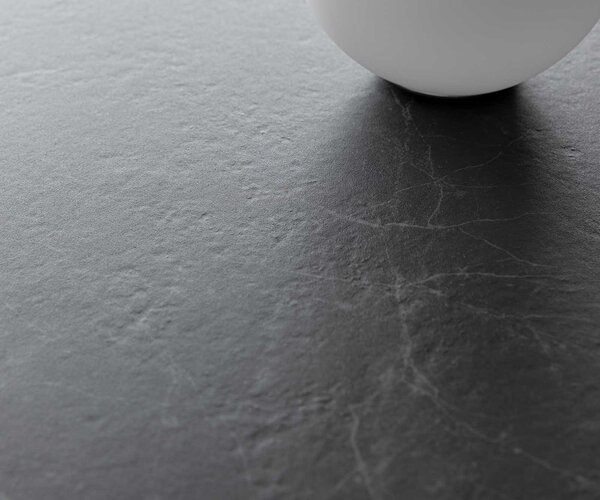 DELIFE Dohányzóasztal Levente 110x60 cm Laminam® kerámia Nero Greco antracit fém láb fekete