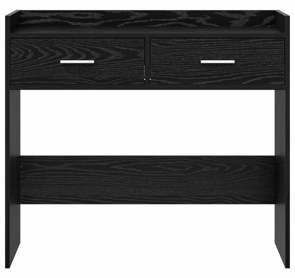 Konzolasztal Fekete Tölgy 90 x 35 x 80 cm Szerelt Fa