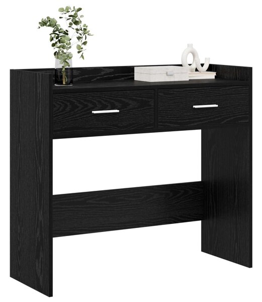 Konzolasztal Fekete Tölgy 90 x 35 x 80 cm Szerelt Fa