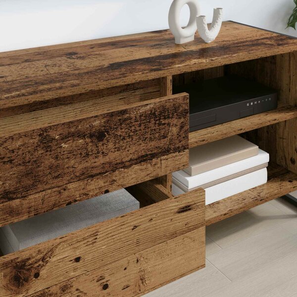 TV szekrény fiókkal Öreg fa 100 x 36 x 49,5 cm Faanyag