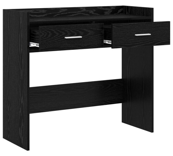 Konzolasztal Fekete Tölgy 90 x 35 x 80 cm Szerelt Fa