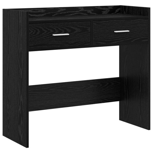 Konzolasztal Fekete Tölgy 90 x 35 x 80 cm Szerelt Fa