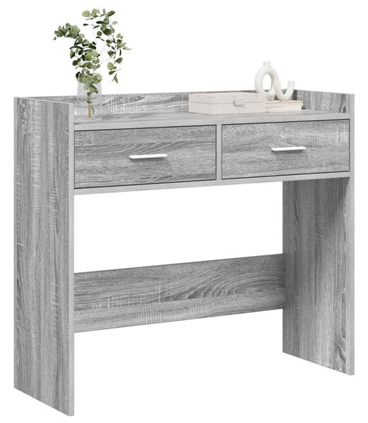 Konzolasztal Szürke Sonoma 90 x 35 x 80 cm Szerelt Fa