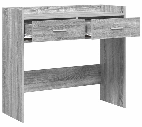 Konzolasztal Szürke Sonoma 90 x 35 x 80 cm Szerelt Fa
