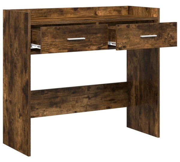 Konzolasztal Füstös Tölgy 90 x 35 x 80 cm Szerelt Fa