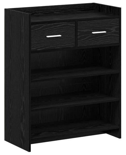 Cipőszekrény fiókkal Fekete Tölgy 73,5 x 36 x 92 cm Szerelt Fa