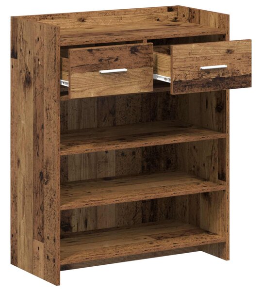 Cipőszekrény fiókkal Antik Fa 73,5 x 36 x 92 cm Szerelt Fa