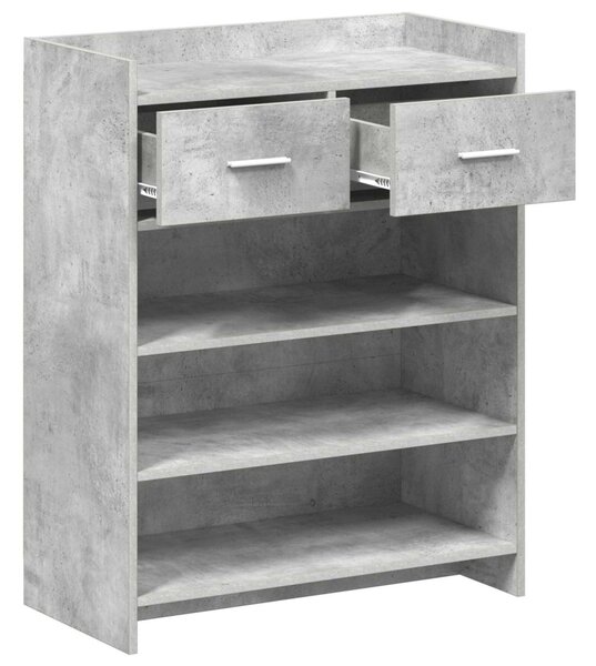 Cipőszekrény fiókkal Betonszürke 73,5 x 36 x 92 cm Szerelt Fa