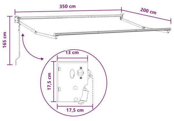 Napernyő Tópszínű 3,5 x 2 m Poliészter és fém