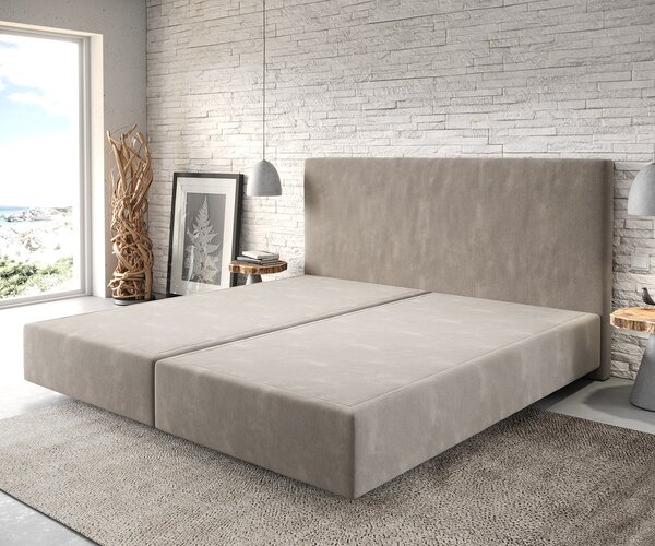 DELIFE Boxspring ágy Dream-Well mikroszálas bézs 200x200 cm