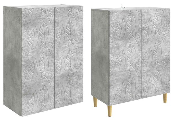 Szekrény szett 2 pcs Betonszürke Szerelt Fa