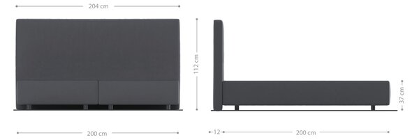 DELIFE Boxspring ágy Dream-Well bouclé krémfehér 200x200 cm
